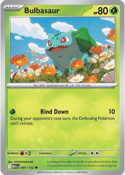 Bulbasaur  - 001/132  - Mega Evolution(Reverse Holo)