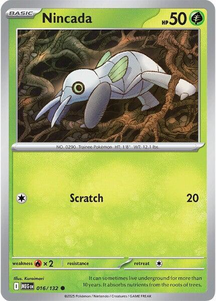 Nincada  - 016/132  - Mega Evolution(Reverse Holo)
