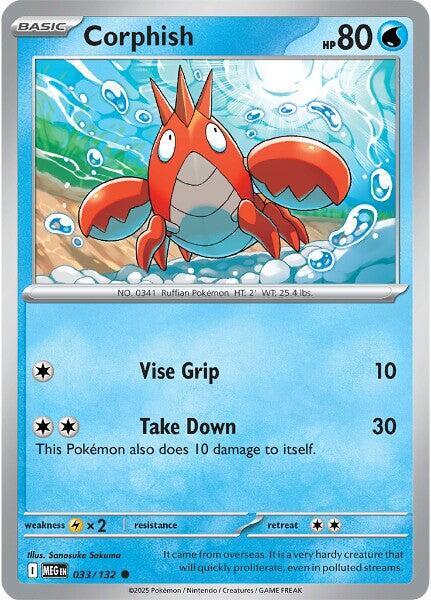 Corphish  - 033/132  - Mega Evolution(Reverse Holo)