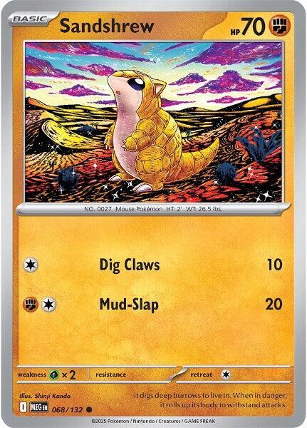 Sandshrew  - 068/132  - Mega Evolution(Reverse Holo)