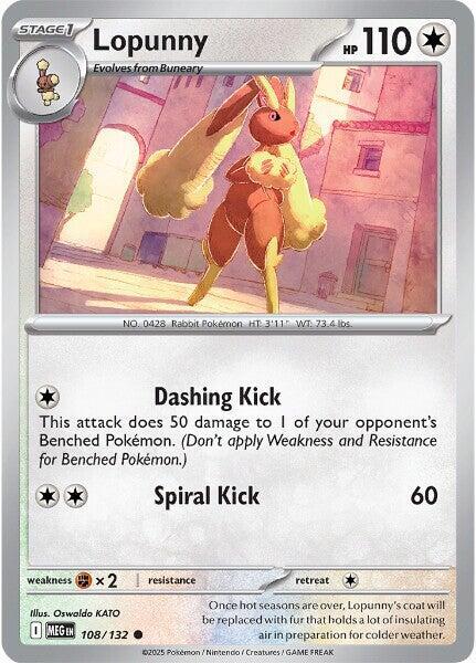 Lopunny  - 108/132  - Mega Evolution(Reverse Holo)