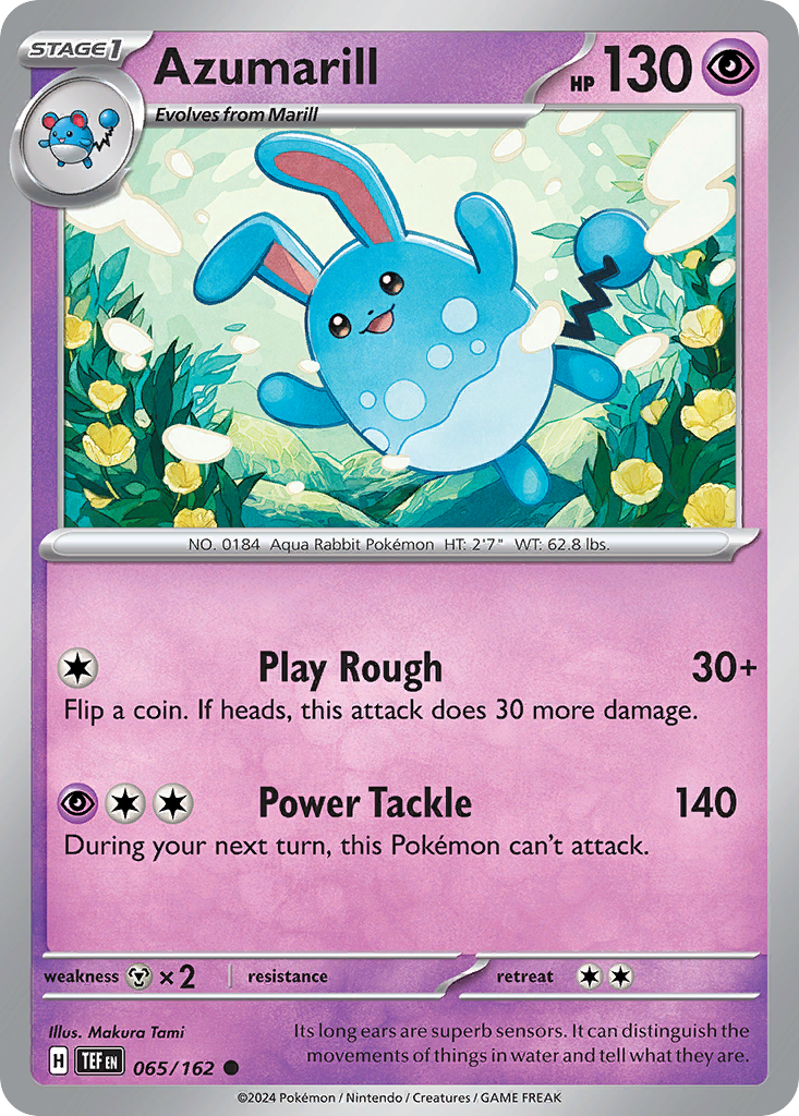 Azumarill - 065/162 - Temporal Forces (Reverse Holo)