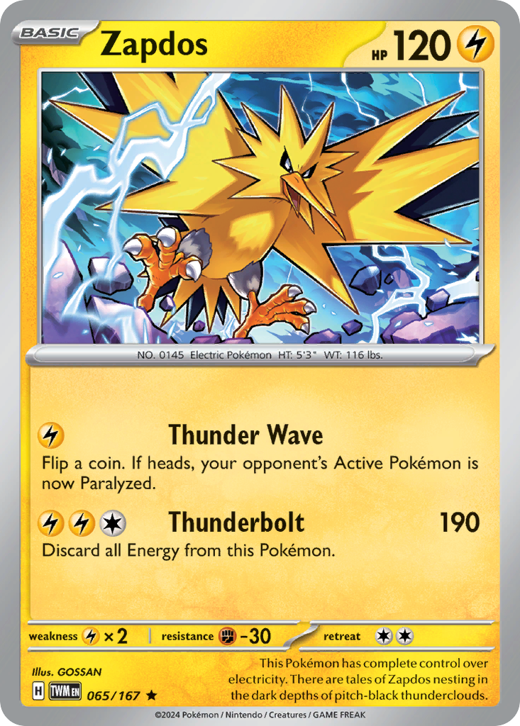 Zapdos - 065/167 - Twilight Masquerade (Holo)