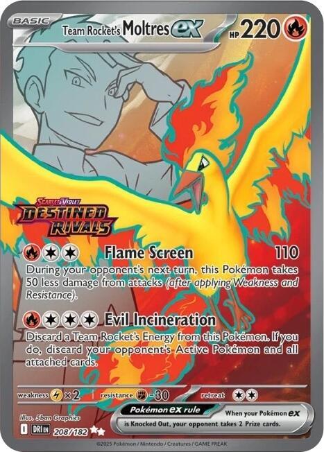 Team Rocket's Moltres ex - 208/182 - SV: Destined Rivals (DRI) - Stamped