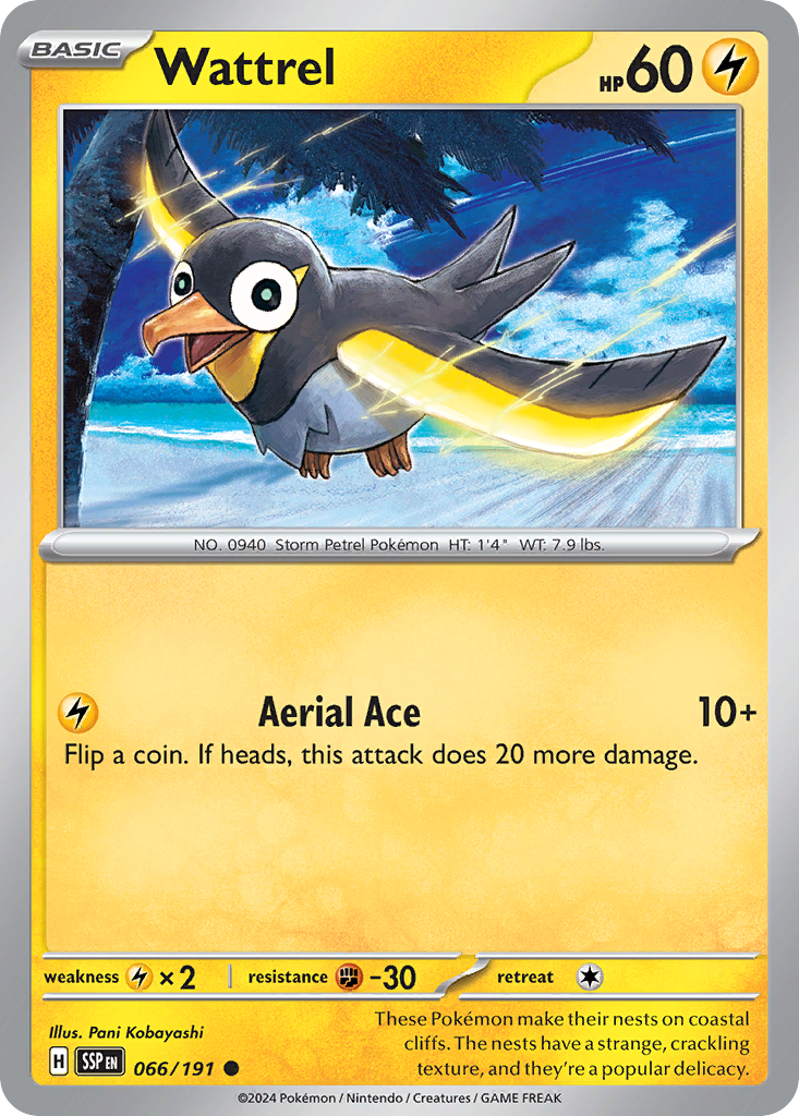 Wattrel- 066/191 - Surging Sparks (Reverse Holo)