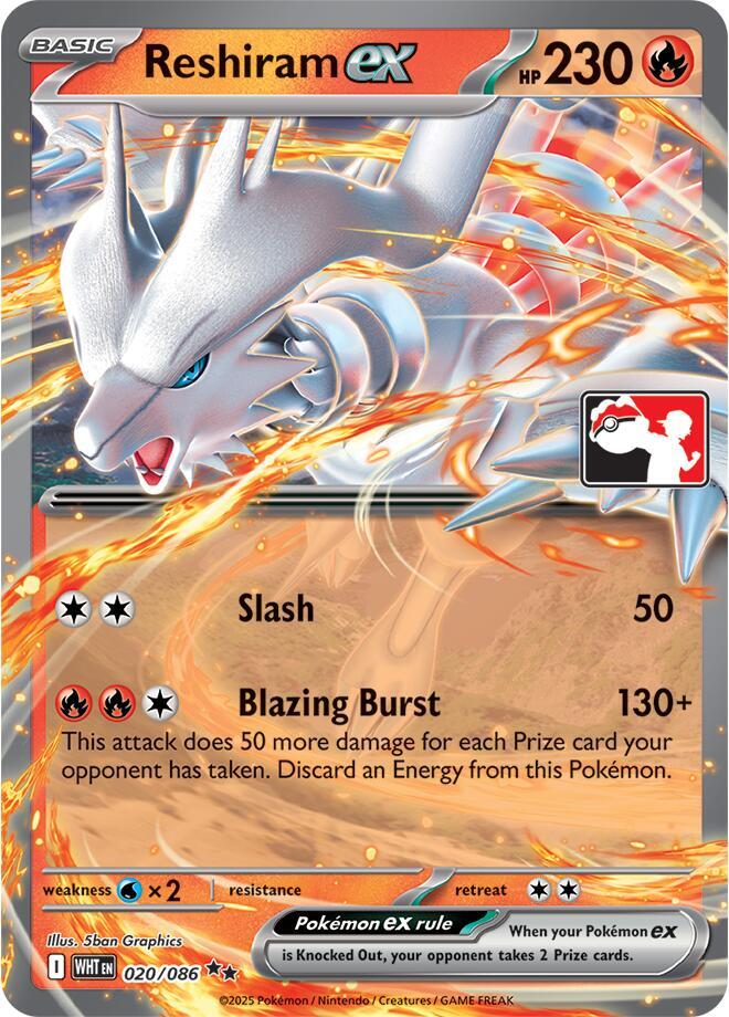 Reshiram ex - 020/086 - Prize Pack Series Cards