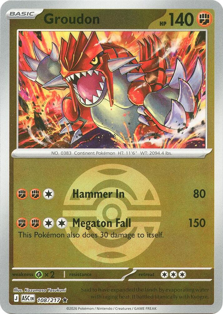 Groudon - 108/217 (Dusk Ball) - ME: Ascended Heroes (ASC)