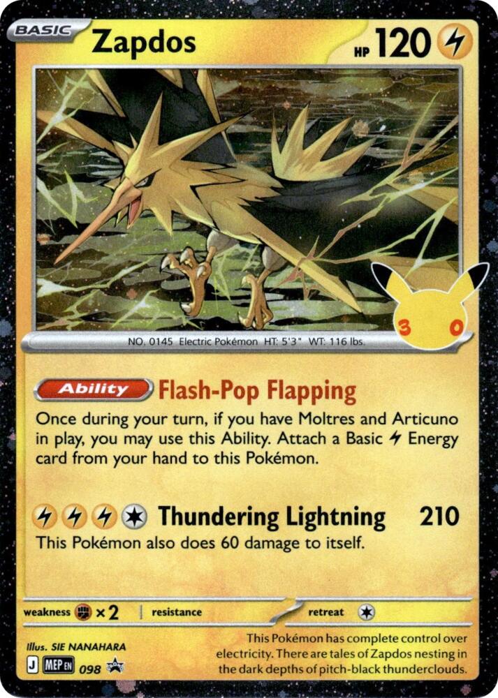 Zapdos - 098/000 - MEP Black Star Promos (mep)