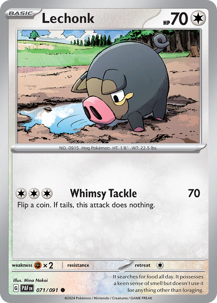 Lechonk - 071/091 - Paldean Fates (Reverse Holo)