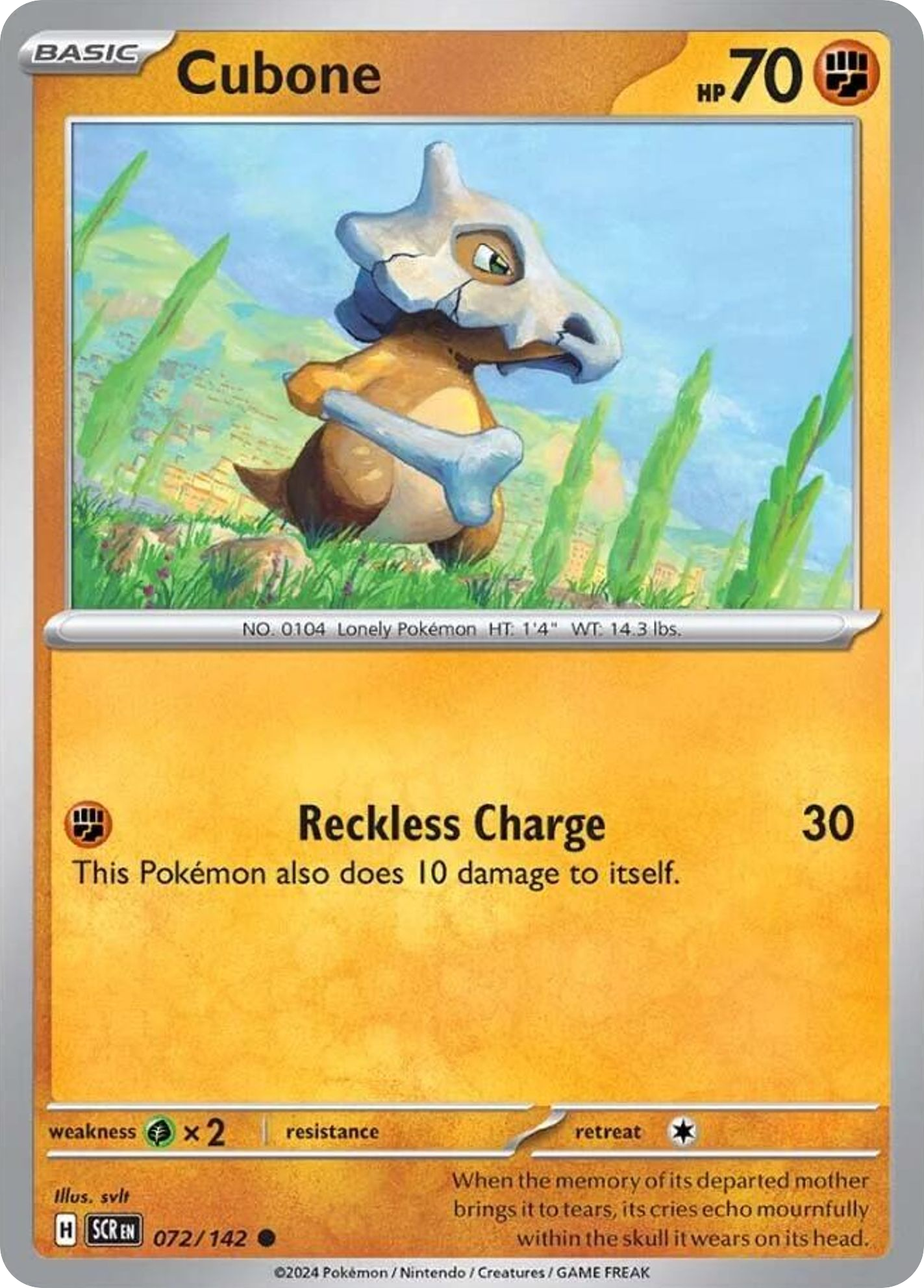 Cubone- 072/142 - Stellar Crown (Reverse Holo)