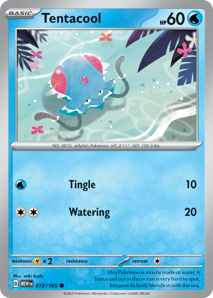 Tentacool - 072/165 -SV: Scarlet & Violet 151 (MEW) (Reverse Holo)