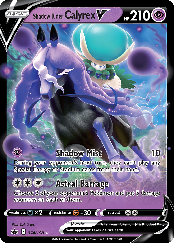 Shadow Rider Calyrex V - 074/198 - SWSH: Chilling Reign (CRE)