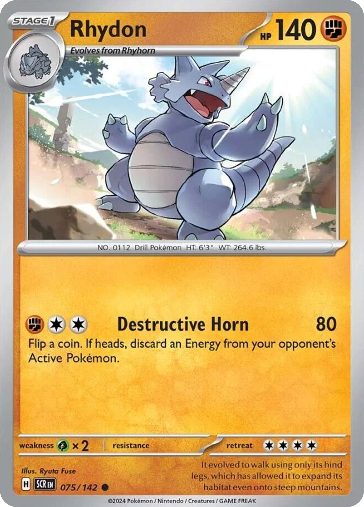 Rhydon- 075/142 - Stellar Crown (Reverse Holo)