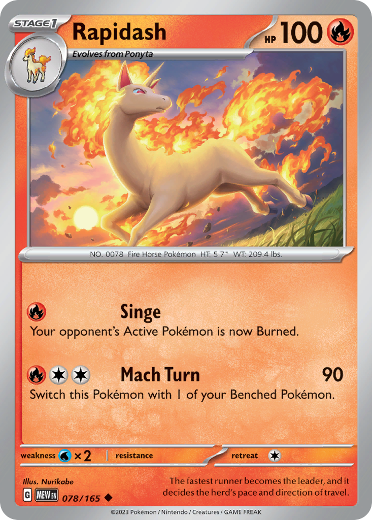 Rapidash - 078/165 -SV: Scarlet & Violet 151 (MEW)