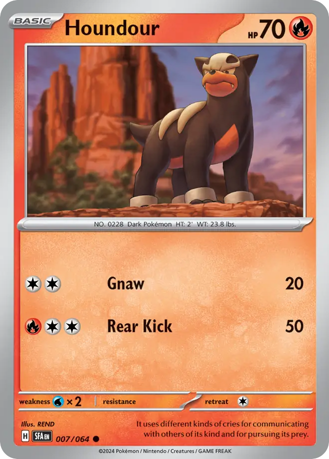 Houndour - 007/064 - Shrouded Fable (Reverse Holo)