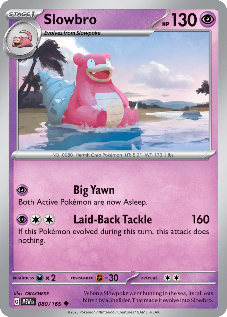 Slowbro - 080/165 -SV: Scarlet & Violet 151 (MEW) (Reverse Holo)