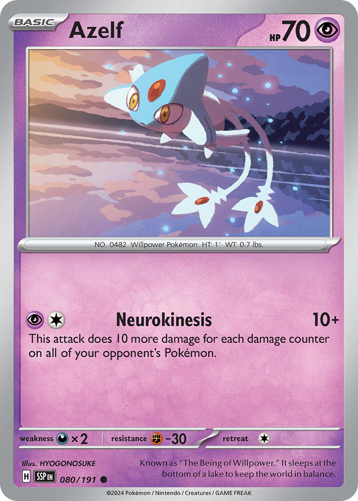 Azelf- 080/191 - Surging Sparks (Reverse Holo)