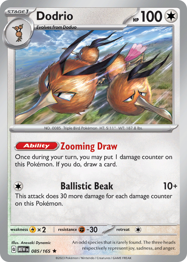 Dodrio - 085/165 -SV: Scarlet & Violet 151 (MEW) (Reverse Holo)
