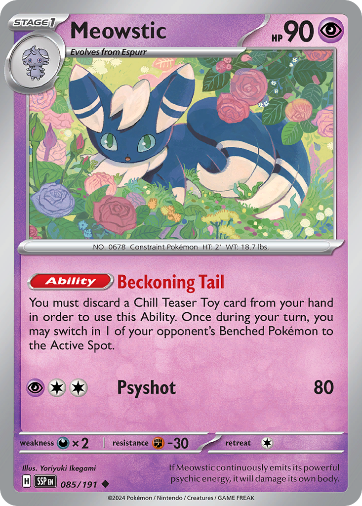 Meowstic- 085/191 - Surging Sparks (Reverse Holo)