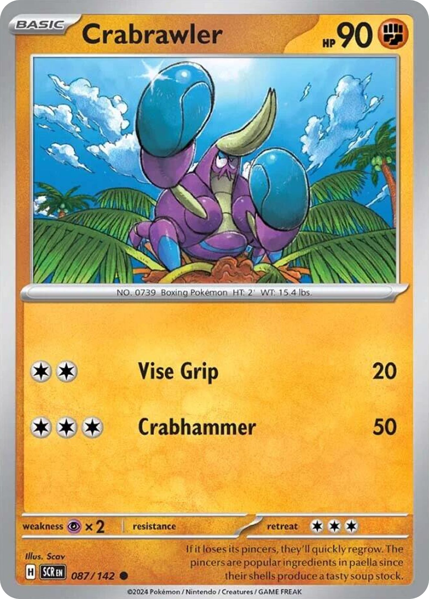 Crabrawler- 087/142 - Stellar Crown (Reverse Holo)