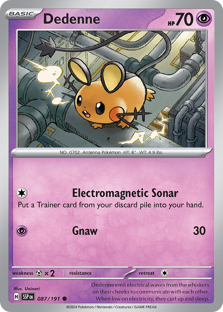 Dedenne- 087/191 - Surging Sparks (Reverse Holo)