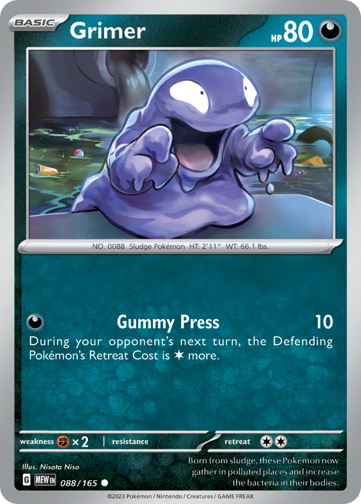 Grimer - 088/165 -SV: Scarlet & Violet 151 (MEW) (Reverse Holo)