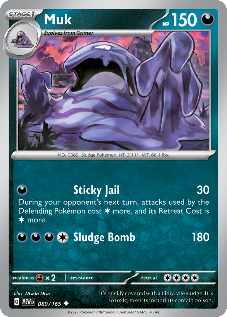 Muk - 089/165 -SV: Scarlet & Violet 151 (MEW) (Reverse Holo)