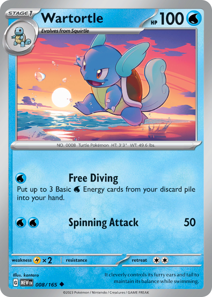 Wartortle - 008/165 -SV: Scarlet & Violet 151 (MEW)
