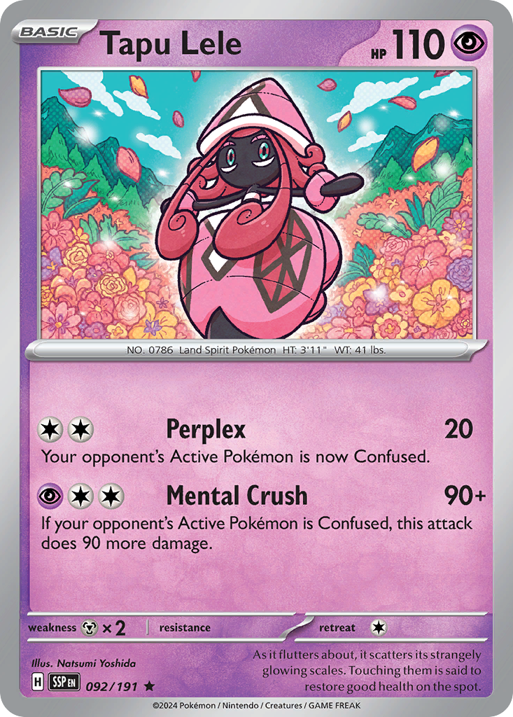 Tapu Lele- 092/191 - Surging Sparks (Reverse Holo)