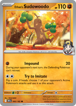 Ethan's Sudowoodo - 093/182 - SV: Destined Rivals (DRI) (Reverse Holo)