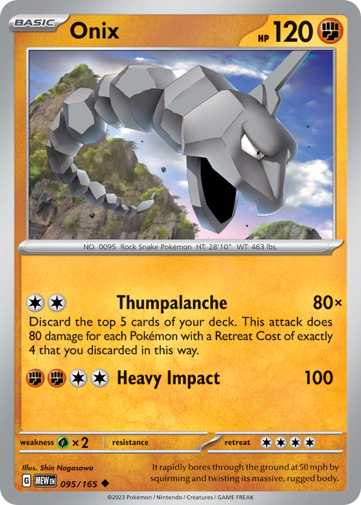 Onix - 095/165 -SV: Scarlet & Violet 151 (MEW) (Reverse Holo)