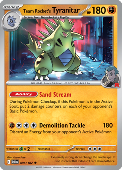 Team Rocket's Tyranitar - 096/182 - SV: Destined Rivals (DRI) (Holo)