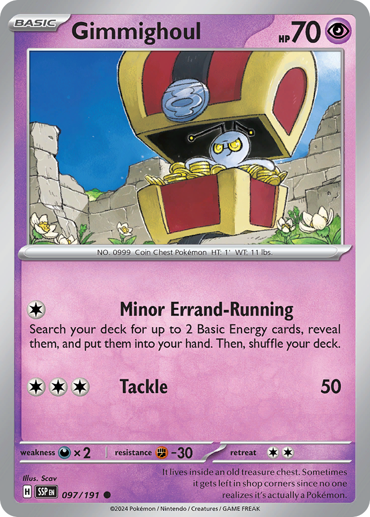 Gimmighoul- 097/191 - Surging Sparks (Reverse Holo)