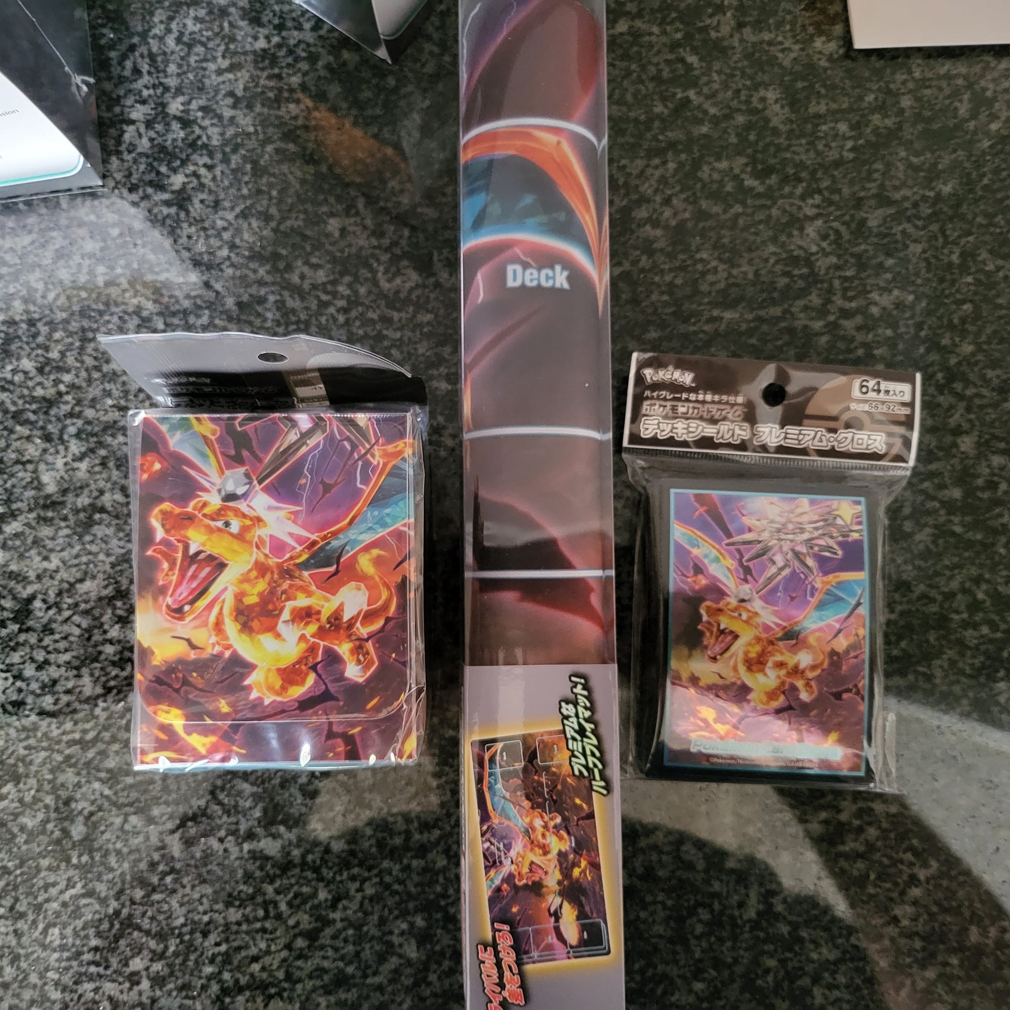 Charizard Playmat + Sleeves + Deck Box Combo