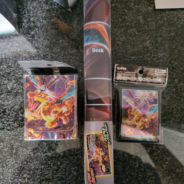 Charizard Playmat + Sleeves + Deck Box Combo AniwareSealed