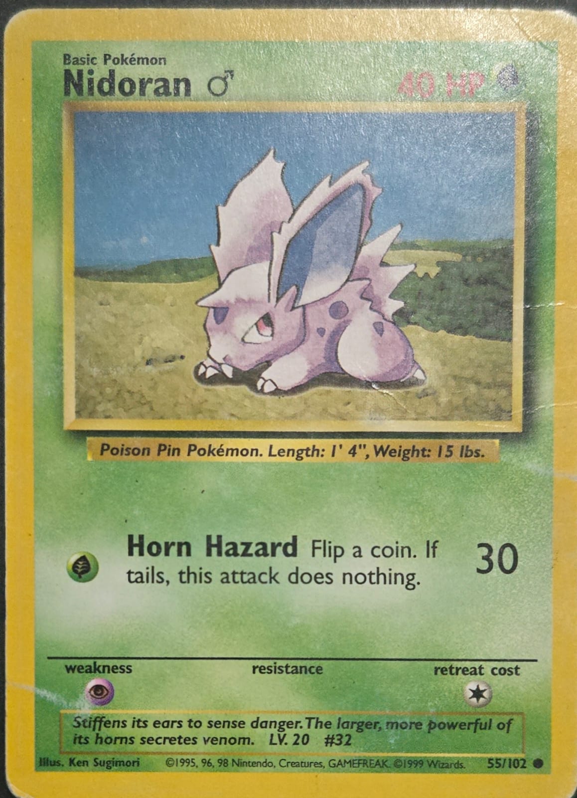 Nidoran - 055/102 - Base Set (base1) (Damaged)