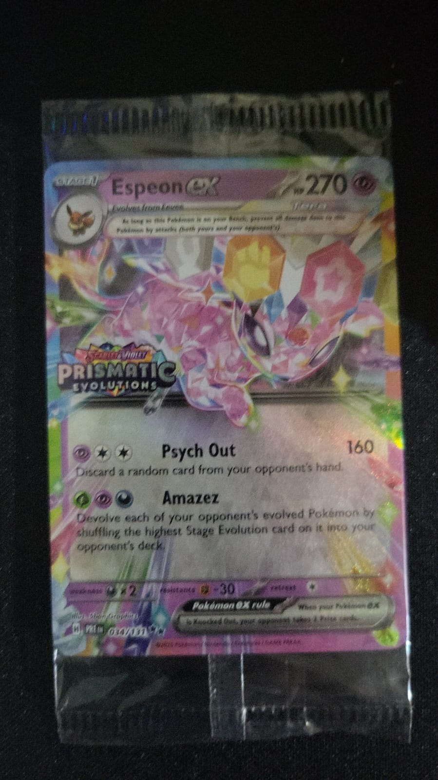 Espeon ex Prismatic Evolutions Stamped Sealed Promo