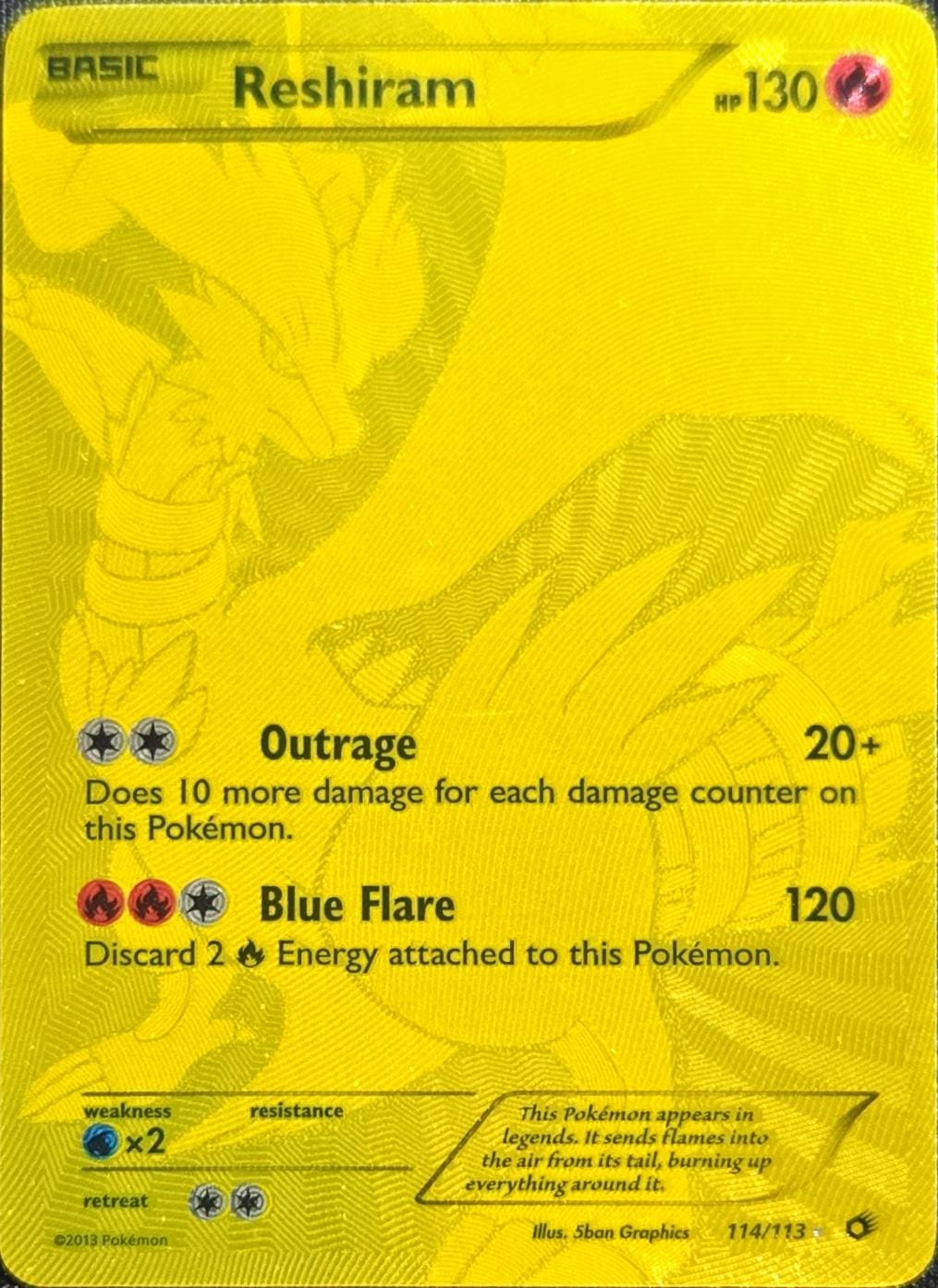 Reshiram - 114/113 - Legendary Treasures (Lightly Played)