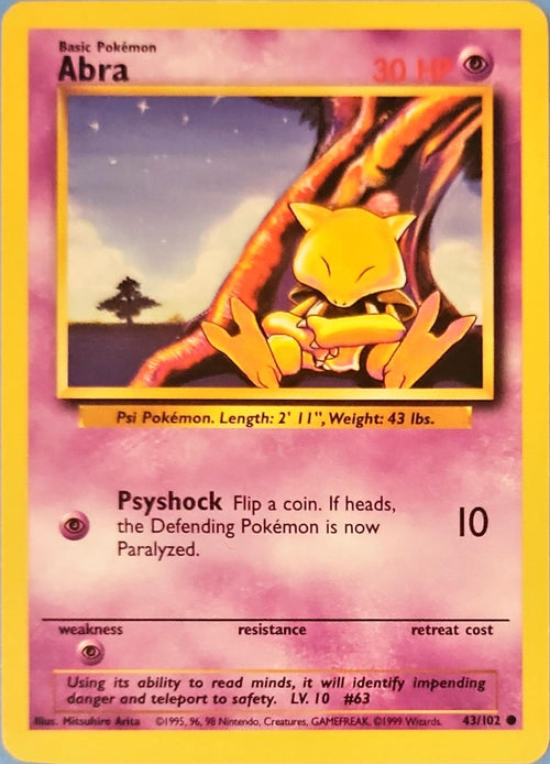 Abra - 043/102 - Base Set (Lightly Played)