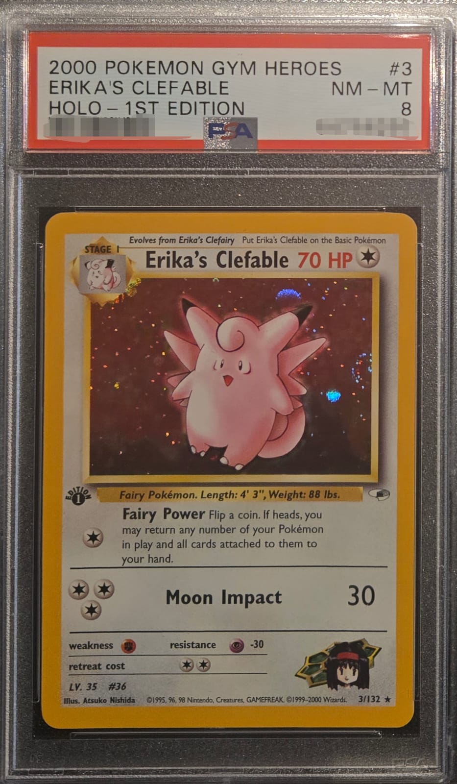 PSA 8 Erika's Clefable [1st Edition] #3 (Pokemon Gym Heroes)