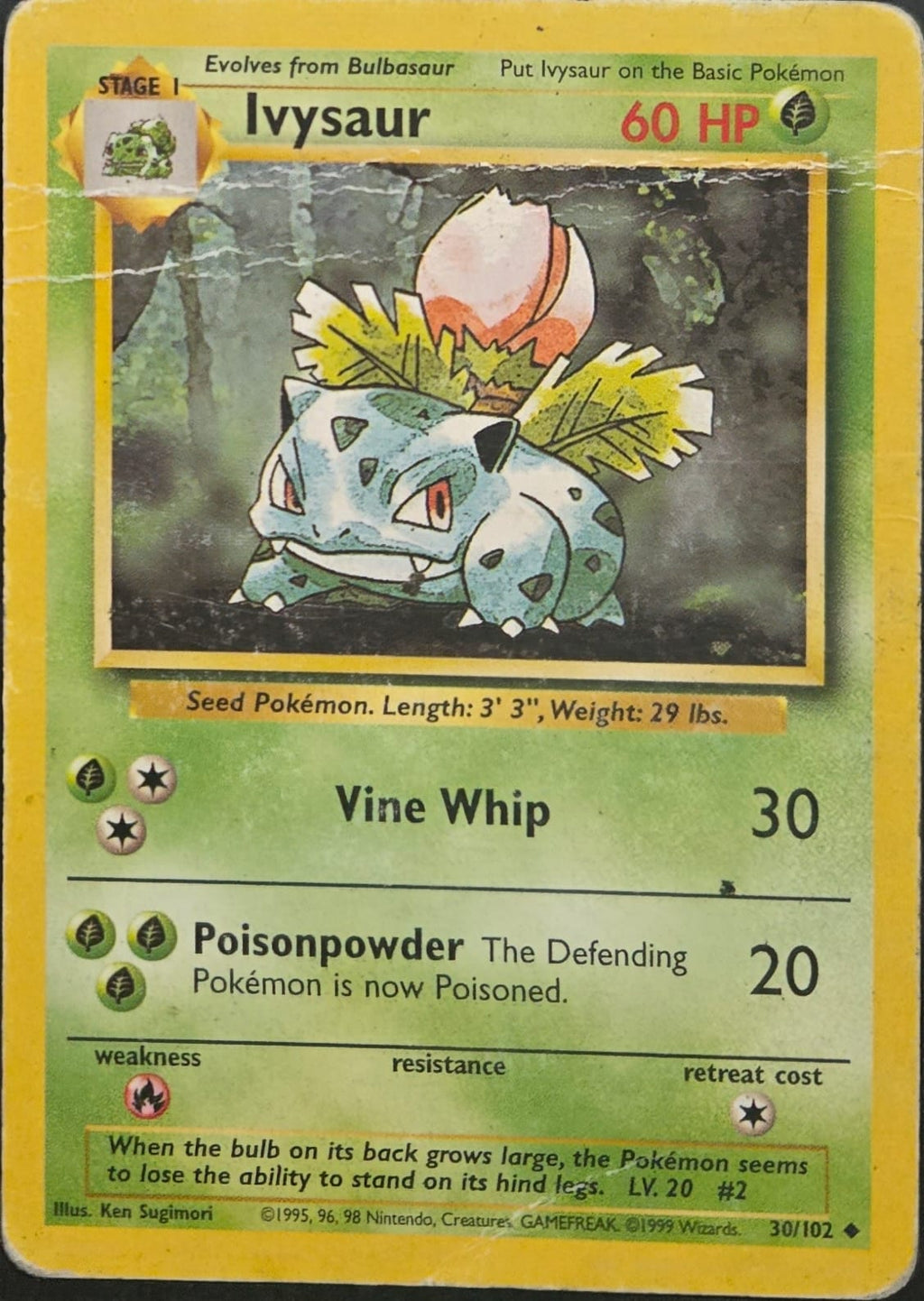 Ivysaur - 030/102 - Base Set (base1) (Damaged)