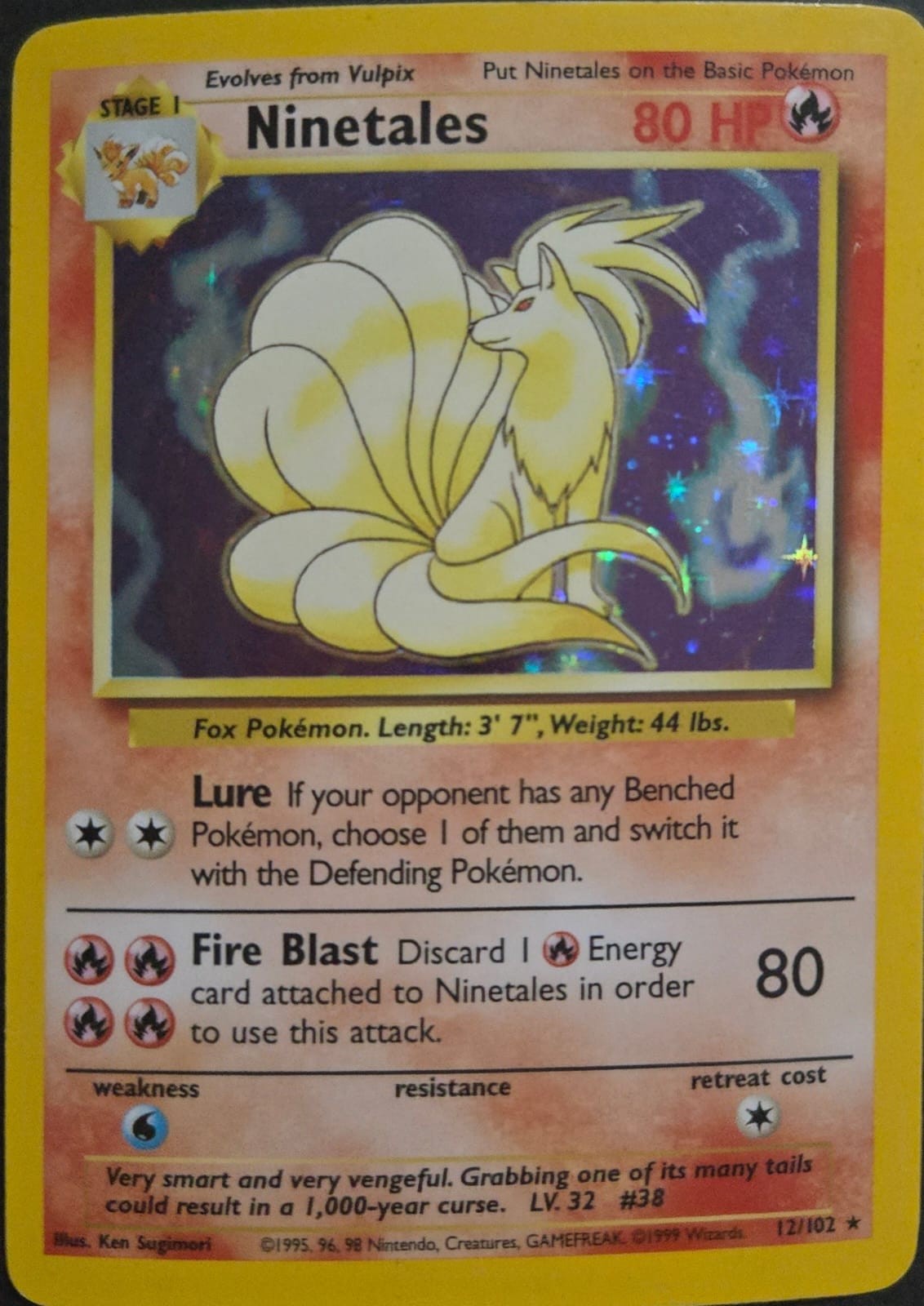 Ninetales - 012/102 - Base Set (base1) (Holo) (Lightly Played)
