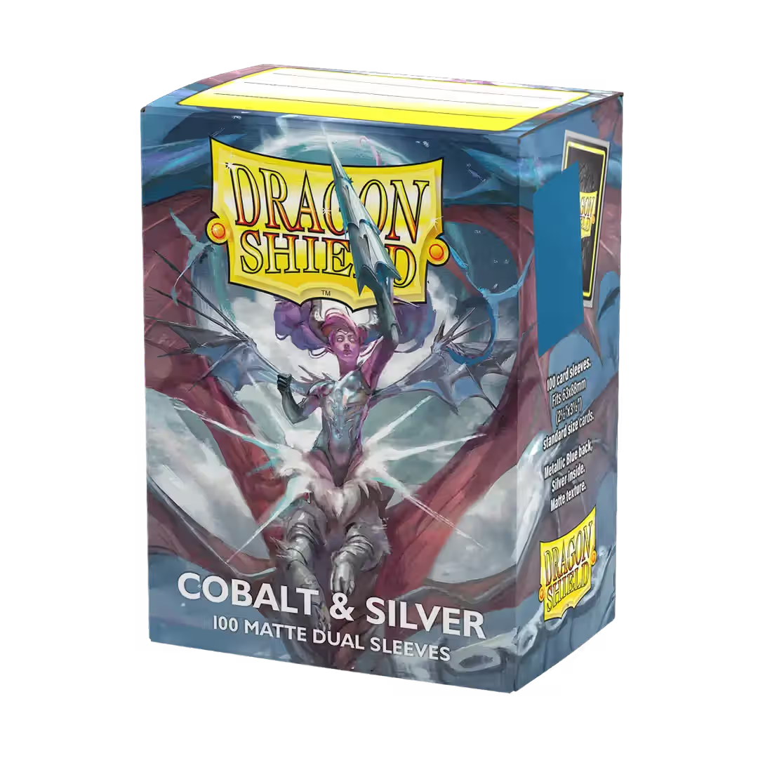 Dragon Shield Matte Dual - Cobalt & Silver (100 ct. in box)