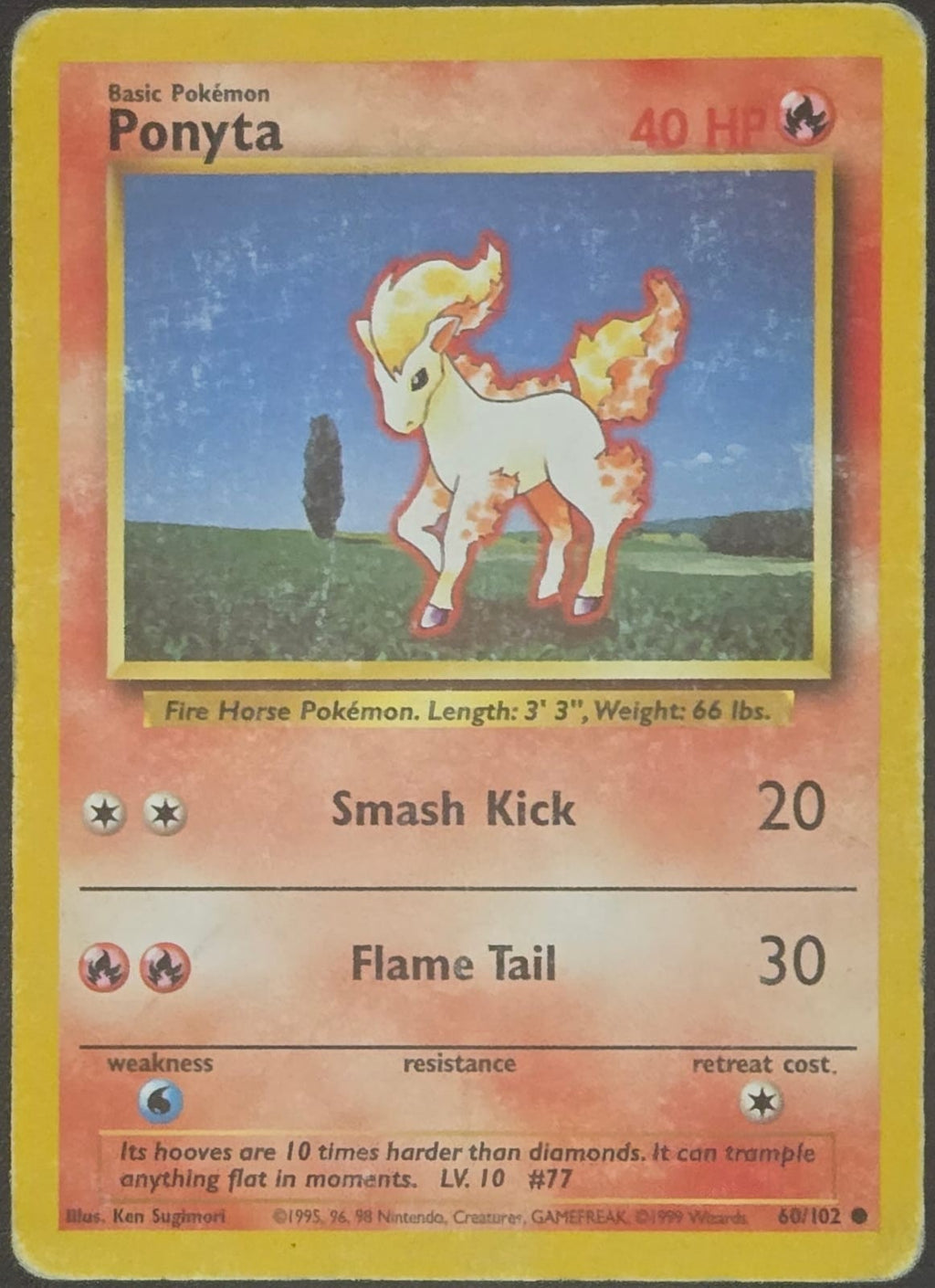 Ponyta - 060/102 - Base Set (base1) (Heavy Played)