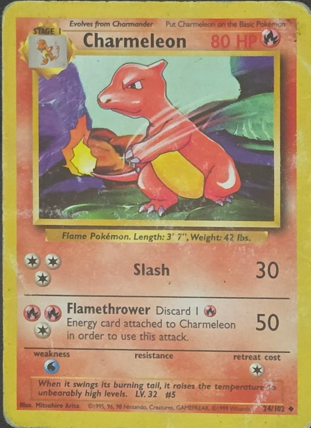 Charmeleon - 024/102 - Base Set (base1) (Damaged)