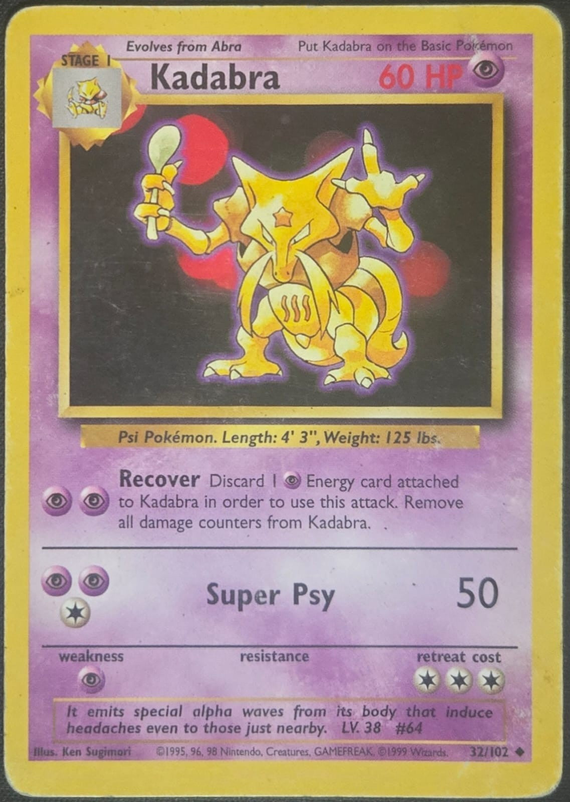 Kadabra - 032/102 - Base Set (base1) (Damaged)