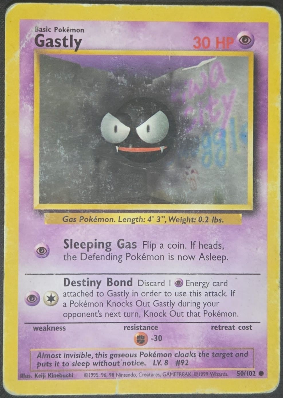 Gastly - 050/102 - Base Set (base1) (Damaged)