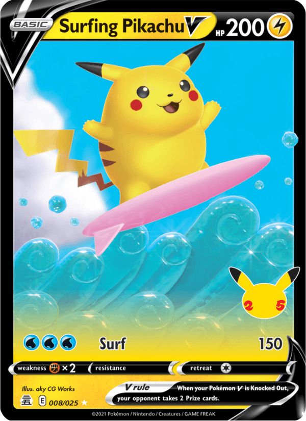 Surfing Pikachu V - 008/025 - Celebrations (cel25)