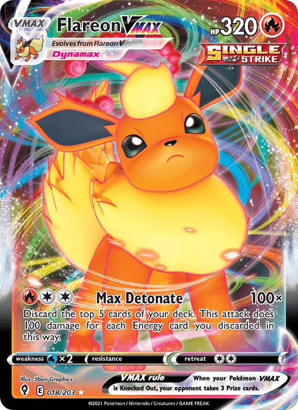 Flareon VMAX - 018/203 - Evolving Skies (swsh7)