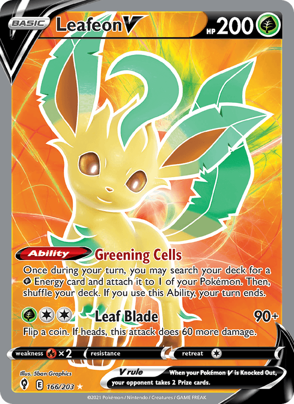 Leafeon V - 166/203 - Evolving Skies (swsh7)